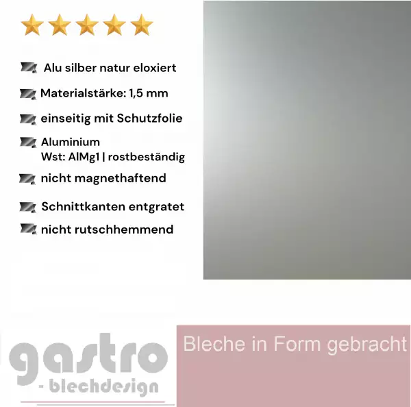 Alublech silber natur eloxiert Alublech silber natur eloxiert